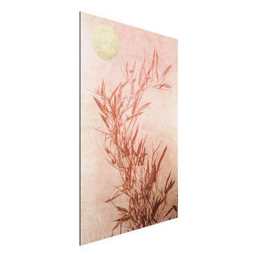 Tableau en alu Dibond - Golden Sun Pink Bamboo