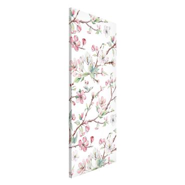 Tableau magnétique - Watercolour Branches Of Apple Blossom In Light Pink And White