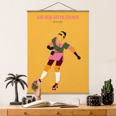 Tableau en tissu avec porte-affiche - Film Poster Give The Monkeys Sugar
