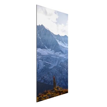 Tableau sur aluminium - Marked Path In The Alps