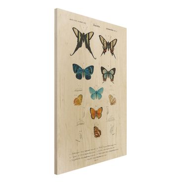 Impression sur bois - Vintage Board Butterflies I