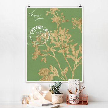 Poster fleurs - Golden Leaves On Lind II