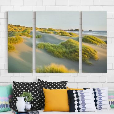 Impression sur toile 3 parties - Dunes And Grasses At The Sea