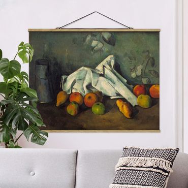 Tableau en tissu avec porte-affiche - Paul Cézanne - Still Life With Milk Can And Apples