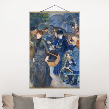 Tableau en tissu avec porte-affiche - Auguste Renoir - Umbrellas
