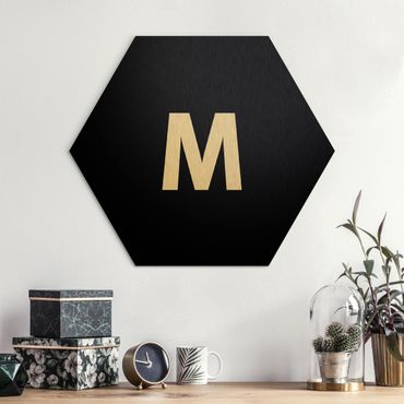 Hexagone en alu Dibond - Letter Black M