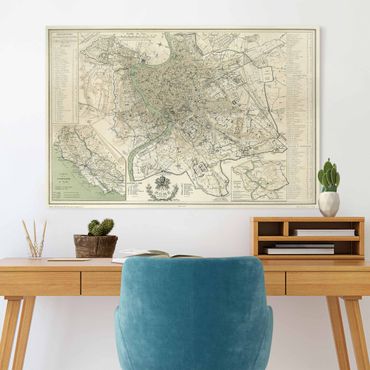 Impression sur toile - Vintage Map Rome Antique