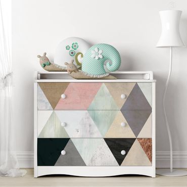 Papier adhésif pour meuble - Watercolour Mosaic With Triangles I