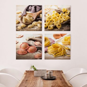 Tableau sur toile en 4 parties - Fresh pasta