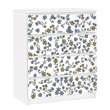 Papier adhésif pour meuble IKEA - Malm commode 4x tiroirs - Flower Garden