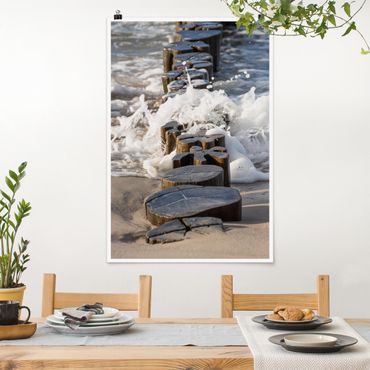Poster - Breakwater On The Beach