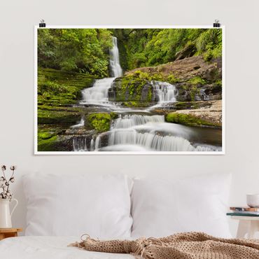 Poster - Upper Mclean Falls In New Zealand