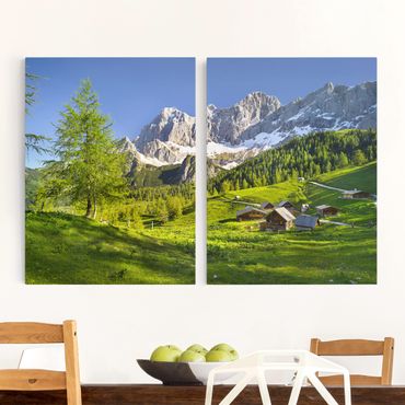 Impression sur toile 2 parties - Styria Alpine Meadow