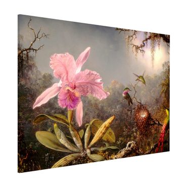 Tableau magnétique - Martin Johnson Heade - Orchid And Three Hummingbirds