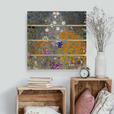Impression sur bois - Gustav Klimt - Cottage Garden