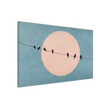 Tableau magnétique - Birds In Front Of Pink Sun I