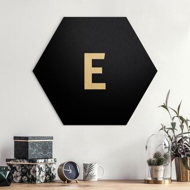 Hexagone en alu Dibond - Letter Black E