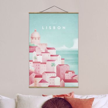Tableau en tissu avec porte-affiche - Travel Poster - Lisbon