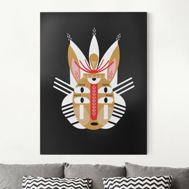 Impression sur toile - Collage Ethno Mask - Rabbit