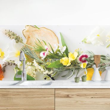 Revêtement mural cuisine - Fresh Herbs With Edible Flowers