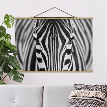 Tableau en tissu avec porte-affiche - Zebra Look