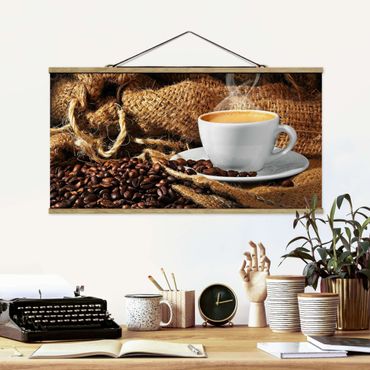 Tableau en tissu avec porte-affiche - Morning Coffee
