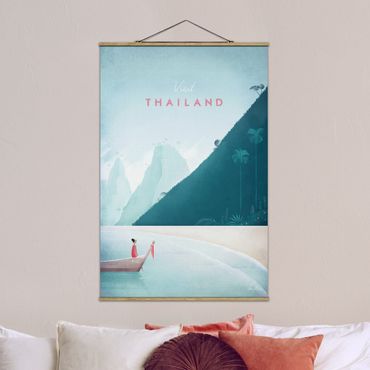 Tableau en tissu avec porte-affiche - Travel Poster - Thailand