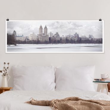 Poster panoramique architecture & skyline - No.YK2 New York in the snow