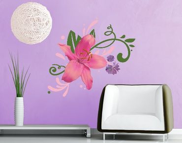 Sticker mural - No.BP8 Lily Dream Pink