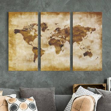 Impression sur toile 3 parties - Map of the world