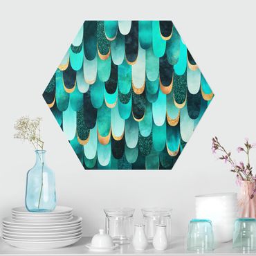 Hexagone en forex - Feathers Gold Turquoise