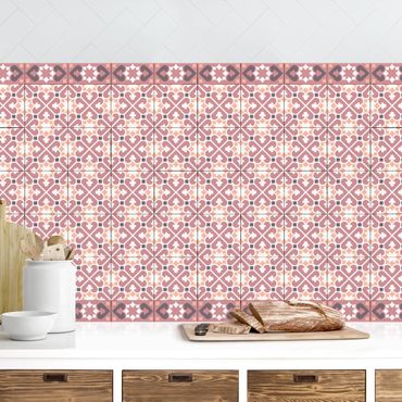 Revêtement mural cuisine - Geometrical Tile Mix Hearts Orange