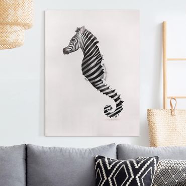 Tableau sur toile - Seahorse With Zebra Stripes