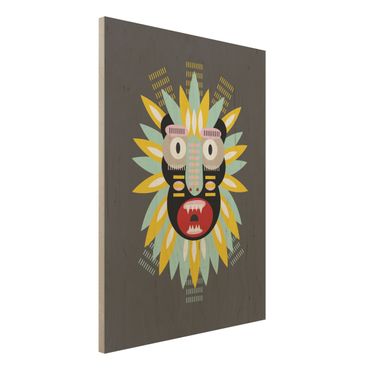 Impression sur bois - Collage Ethnic Mask - King Kong