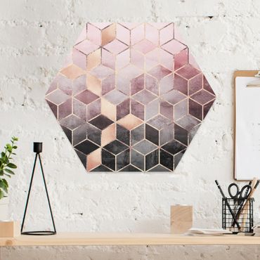 Hexagone en forex - Pink Grey Golden Geometry
