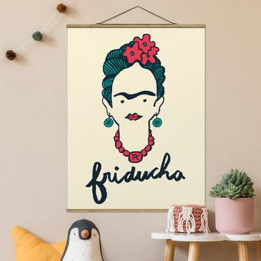 Tableau en tissu avec porte-affiche - Frida Kahlo - Friducha
