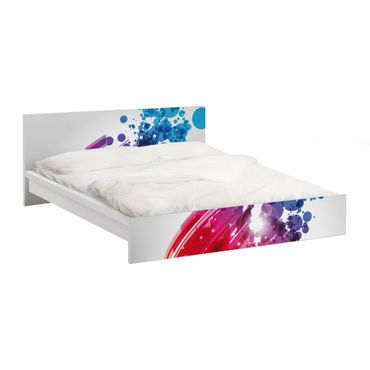 Papier adhésif pour meuble IKEA - Malm lit 160x200cm - Rainbow Wave And Bubbles