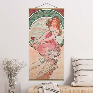Tableau en tissu avec porte-affiche - Alfons Mucha - Four Arts - Painting