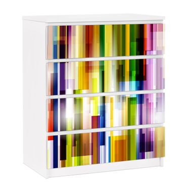 Papier adhésif pour meuble IKEA - Malm commode 4x tiroirs - Rainbow Cubes