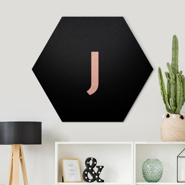 Hexagone en alu Dibond - Letter Black J