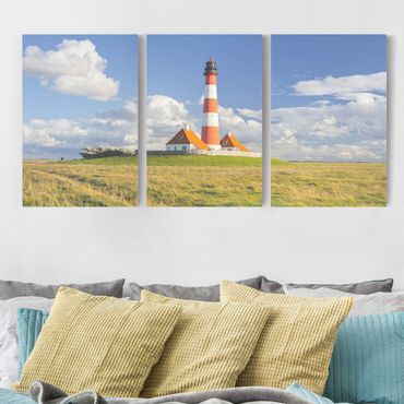 Impression sur toile 3 parties - Lighthouse In Schleswig-Holstein