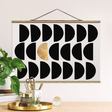 Tableau en tissu avec porte-affiche - Geometrical Semicircle II
