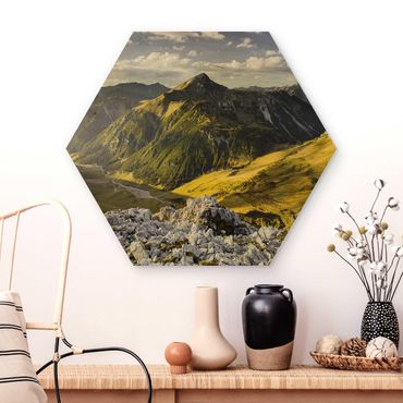 Hexagone en bois - Mountains And Valley Of The Lechtal Alps In Tirol