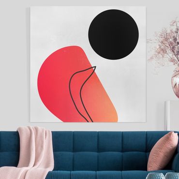 Impression sur toile - Abstract Shapes - Black Sun