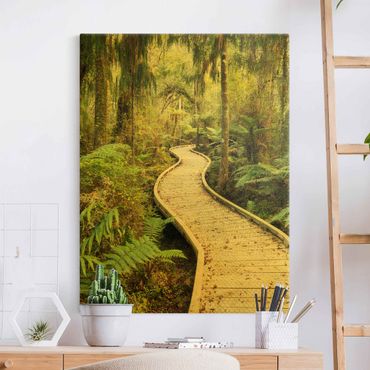 Tableau sur toile or - Path In The Jungle