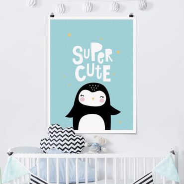 Poster chambre enfant - Super Cute Penguin