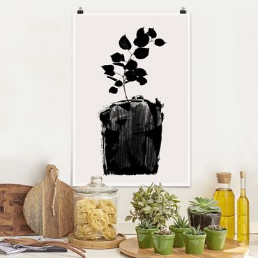 Poster - Graphical Plant World - Black Leaves