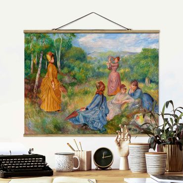 Tableau en tissu avec porte-affiche - Auguste Renoir - Young Ladies Playing Badminton