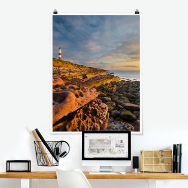 Poster plage - Tarbat Ness Ocean & Lighthouse At Sunset