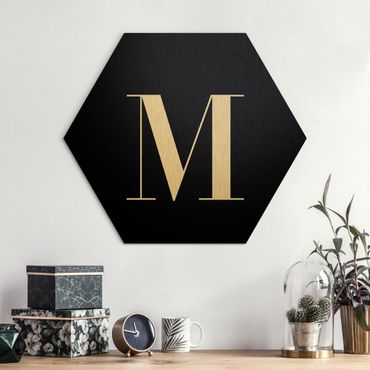 Hexagone en alu Dibond - Letter Serif Black M